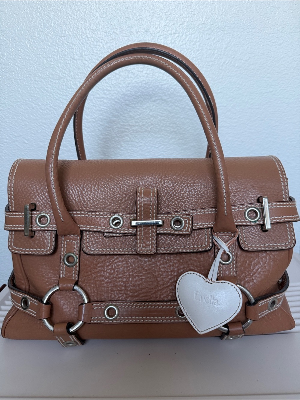 VINTAGE Luella Bartley Gisele Leather Bag In Nude.